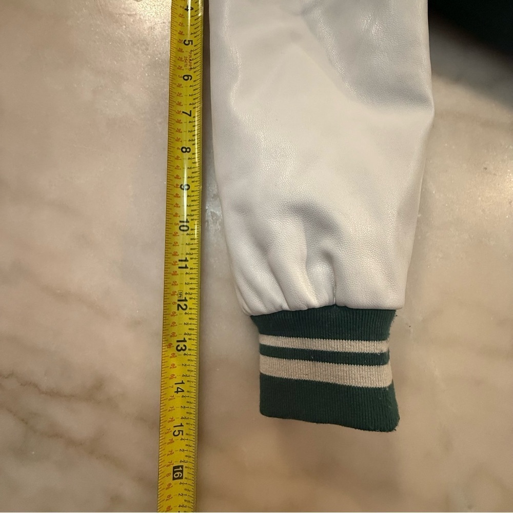 Zara kids Green and White Varsity letterman Jacket boys size 6 - Picture 11 of 11